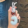 Chaveiro de couro criativo e fofo com 26 letras em inglês, couro requintado, design simples, adequado como acessório de bolsa para casais ou presente