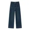 Moda Nueva Primavera y Verano 2026 Jeans para Mujer de Doble Botón Casual Versátil de Cintura Alta Adelgazantes Pierna Ancha Rectos para Mujer