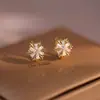 Brincos de Floco de Neve de Zircônia Moda Outono e Inverno para Mulheres, Brincos Pequenos de Luxo Leve de Alta Qualidade, Design de Nicho, Brincos Versáteis Atacado