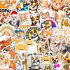 50 Lindos Stickers de Graffiti de Dibujos Animados de Corgi Impermeables para Decorar Fundas de Teléfono Móvil y Tazas de Agua Pegatinas Decorativas de Perro Transfronterizas