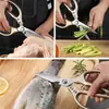 Tijeras para Huesos de Pollo de Alta Resistencia de Aleación de Aluminio Sk5 Hechas en Fábrica, Tijeras de Cocina Multifuncionales, Tijeras de Acero Inoxidable para Barbacoa en Casa