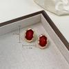 Pendientes de gota de aceite rojo Ankora para mujer, estilo artístico, retro, elegante, de moda, con luz blanca, de lujo, joyería avanzada.