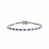 Rui Joyería de Diamantes Estilo Europeo y Americano Joyería Plata de Ley S925 Chapado en Oro Pulsera de Tenis 3.0mm Esmeralda Imitación Pulsera de Moda