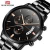 Reloj de Cuarzo para Hombre con Banda de Acero Inoxidable, Casual de Negocios con Calendario, Resistente al Agua, Acero Inoxidable Negro, Reloj del Fabricante, Nuevo Producto Transfronterizo