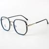 Gafas ópticas TR90 con montura cuadrada grande, montura simple, lisa, cara grande, pequeñas, anti-luz azul, lisas.