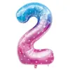 Amazon Transfronterizo Globo de Película de Aluminio Número de Cumpleaños Cielo Estrellado Set de Decoración para Fiesta Fabricante Mayorista