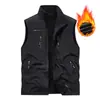 Chaleco reversible para otoño e invierno, chaleco de bolsillo de forro polar para exteriores para hombre, chaqueta de forro polar
