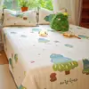 Ins Dibujos Animados Lindo Algodón Puro Estampado Bosque Lindo Colcha Acolchada Juego de Tres Piezas Colcha Funda de Almohada Pieza Individual Ropa de Cama