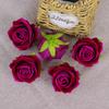 Venta al por mayor 7cm cabeza de flor rosa de franela perlada simulación coche de boda flor falsa DIY diseño a mano diseño floral transfronterizo
