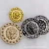 Al por mayor en stock botón metálico clásico vintage borde de cadena tridimensional botón de cabeza de león hebilla de abrigo hebilla decorativa para suéter