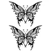 Adesivo de Tatuagem Borboleta Aranha Escuro Preto e Branco Esboço Flor Rosa À Prova D'água Halloween Personalizado Adesivo de Tatuagem para Braço