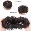 Peluca de cabeza de bola baja, bolsa, aro para el cabello, soporte de flores, cabello real, cabello de verano, sin volumen, recogido, cabello desordenado y esponjoso, peinado