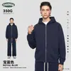 Ropa para Hombre Ckx Felpa Gruesa Forrada de Polar de Peso Pesado 350g Niebla Estilo Americano 19 Colores Sudadera con Capucha Holgada de Doble Cremallera