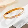 Versão Coreana Mais Vendida Novo Bracelete de Aço Titânio Ouro Rosa Letra H para Mulheres Moda Design de Nicho Joias de Luxo Leve Atacado
