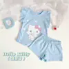 Nuevo Conjunto Delgado de Ropa para el Hogar de Verano para Niñas, Conjunto de Dos Piezas con Camisa de Manga Corta, Pijama Infantil, Ropa para Aire Acondicionado, Moderno