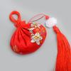 Saquito Bordado Personalizado de Flor de Lirio Estilo Antiguo con Borlas, Bolsa Vacía, Accesorio Colgante Portátil, Accesorio Hanfu, Bolsa para Fragancia