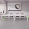 Mesa de Conferência Mesa Longa Mesa de Reunião Conjunto de Mesa e Cadeira Moderno Simples Escritório Mesa Longa de Conferência Sensação de Luxo Leve