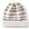 Gorro de Punto de Cachemira Otoño/Invierno Nuevo Vintage Jacquard de Moda Versátil Sencillo Cálido Protector de Orejas Anti-Frío
