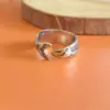 Anillo Creativo de Dedos Índice con Alas de Ángel, Anillo Abierto Ajustable Personalizado de Moda, Anillo Unisex de Alas de Plumas Cepilladas