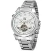 Jaragar Moda Casual Europea y Americana para Hombre Banda de Acero Tourbillon Reloj Mecánico Totalmente Automático Otro
