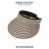 Sombrero Protector Solar de Rayas Blancas y Negras Nuevo de Verano para Mujer, Plegable, Casual, Versátil, Sombrilla, Gorro tipo Harem