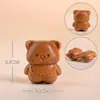 Acessórios de urso e gato de desenho animado em madeira de pêssego e sândalo, componentes DIY, pequenos ornamentos de madeira, pingentes e itens decorativos