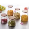 Potes de vidro transparente sem chumbo selados para chá Potes de chá Potes de chá perfumados com rolha Garrafas de armazenamento trapezoidais