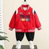 Primavera e outono dos meninos MM motocicleta uniforme de beisebol 2024 primavera novas crianças comércio exterior dos meninos roupas infantis casaco de bebê