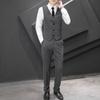 Chaleco informal de moda para hombre, chaleco de cuatro botones + pantalón de traje, mono de hotel KTV de dos piezas, traje de chaleco para hombre