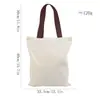 Bolsa de Lona Branca Lisa Bolsa Tote Colorida Pintada à Mão DIY Bolsa de Lona de Grande Capacidade Logo Personalizado