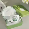 Venta Directa Transfronteriza Taza y Platillo de Café Británico Serie Jardín Botánico de Porter Taza y Platillo de Porcelana Ósea Par de Tazas Simple y Exquisito