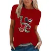 Camiseta Día de la Independencia 2025 Estampado de Corazón de Amor Americano Moda Manga Corta para Hombre y Mujer