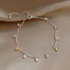 Pulseira Ajustável de Zircônia Metálica Redonda Grão de Arroz Toque de Alto Padrão Pulseira Versátil Design de Nicho Joias para Mãos Ornamentos Mulher