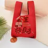 Bolsa de la Suerte de Año Nuevo Sobre Rojo Venta al por Mayor Bolso de Mano para Mujer Bolso Tejido Bolso de Mano Bolso de Muñeca Bolso Tote Bolso Chaleco