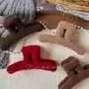 Novo Presilha de Cabelo Grande de Tubarão de Pelúcia Estilo Coreano para Outono Acessório de Cabelo Versátil Retrô para Parte de Trás da Cabeça para Meninas