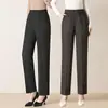 Pantalones de mamá para mujer, nueva colección otoño/invierno 2026, de cintura alta, corte holgado, pierna recta, elásticos, para mujeres de mediana edad y mayores, pantalones casuales para primavera y otoño