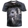 Camiseta de comercio exterior transfronterizo, camiseta de manga corta con estampado animal 3D, talla grande para hombre, ropa deportiva, fabricantes de origen, Europa y Estados Unidos