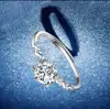 Amor de Sexta Generación Chapado en Plata - Anillo Abierto de Piedra Preciosa Ajustable de 1 Quilate con Seis Garras, Directo del Fabricante