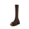Botas elásticas adelgazantes 2025 con tacón grueso, botas altas para mujeres petite, botas hasta la rodilla, botas de montar