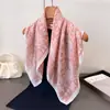 Bufanda Cuadrada Pequeña de Algodón y Lino con Patrón de Espiga Atmósfera Artística Pañuelo para la Cabeza Imitación Terciopelo Chal Protección Solar Bufanda para el Cuello Bufanda para Mujer