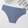Ropa Interior Fina de Seda de Hielo Sin Costuras de Talla Grande Europea y Americana, Cobertura Media Transpirable, Entrepierna de Algodón Puro, Talle Bajo, Hilo de Una Pieza para Mujer
