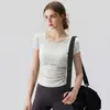 2026 Nueva Camiseta Deportiva de Manga Corta Ajustada para Yoga para Mujer, Ropa Deportiva para Exteriores, Running, Fitness, Entrenamiento, Top