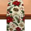 Nuevo camino de mesa navideño de Amazon transfronterizo con decoración de copo de nieve, mantel de lino duradero y resistente, suministro exclusivo
