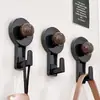 Gancho de ventosa estilo chinês sem furos, alta capacidade de carga, montado na parede, para cozinha, banheiro, quarto, porta de casa, gancho traseiro, preto