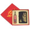 Encendedor de Metal Estrella de Aceite Explosivo Queroseno Pintura Negra Agrietada Esmerilado Estampado con Caja de Regalo Roja Encendedor Venta al por Mayor 1203