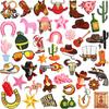 Paquete de 45 pegatinas de tela vaquera bordada con diseño de guitarra, pistola, bolsa explosiva, parche, botas de caballo, vestido, sello bordado.
