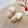 Sapatos de Algodão com Solado Grosso e Salto Bolsa para Meninos e Meninas, Botas Curtas Simples Domésticas de Interior, Sapatos de Algodão Espessados de Veludo de Inverno, Botas de Neve Quentes