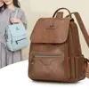 Bolsa de Ombro Dupla de Alto Valor para Mulheres, Nova Mochila Casual Elegante de Couro Macio para Viagem, Grande Capacidade, Mochila Feminina para o Dia a Dia