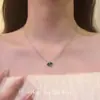 Colar Minimalista com Diamante Verde em Corte Marquesa para Mulheres, Corrente Elegante de Clavícula de Nicho de Luxo, Corrente para Suéter para Uso Diário Atacado