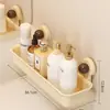 Yimijia Rack de armazenamento de banheiro sem perfuração Caixa de armazenamento de banheiro montado na parede Rack de armazenamento de maquiagem